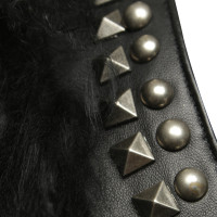 Other Designer Oui - vest with fur trim in black