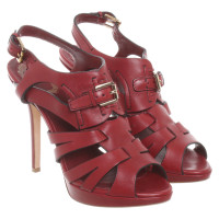 Christian Dior Sandals Leather in Red