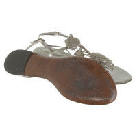Bottega Veneta Zilverkleurige leren sandalen