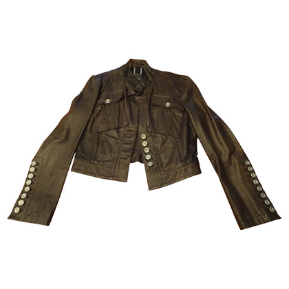 Calvin Klein Jacket/Coat Leather in Brown