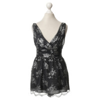 Dkny Silk top in black with lace trim