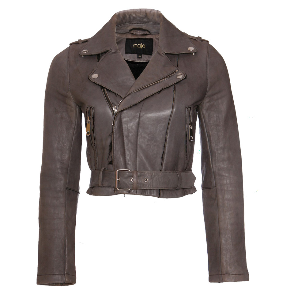 Maje Leather jacket in grey