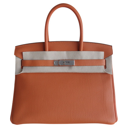 Hermès Birkin Bag 30 aus Leder in Orange