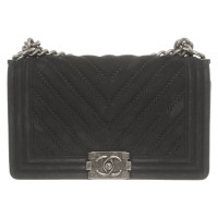 Chanel Boy Bag Suède in Zwart