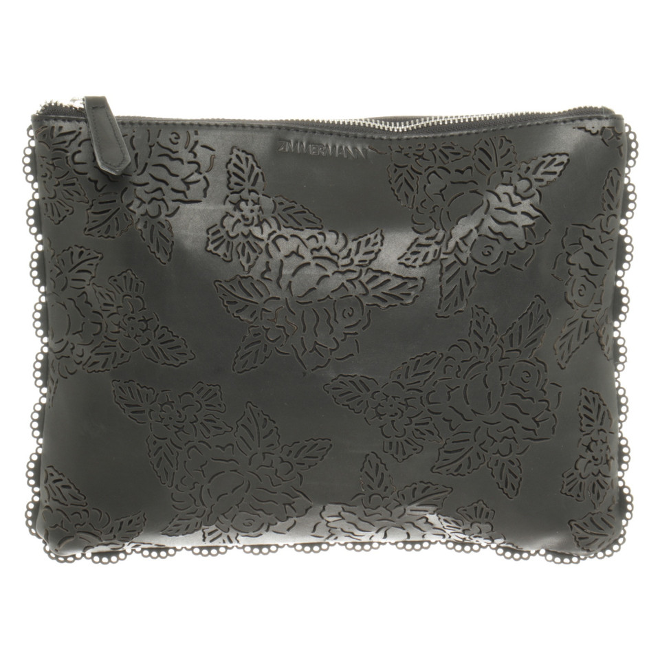 Zimmermann Clutch aus Leder in Schwarz