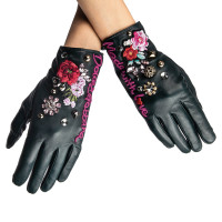 Dolce & Gabbana Handschuhe aus Leder in Grün