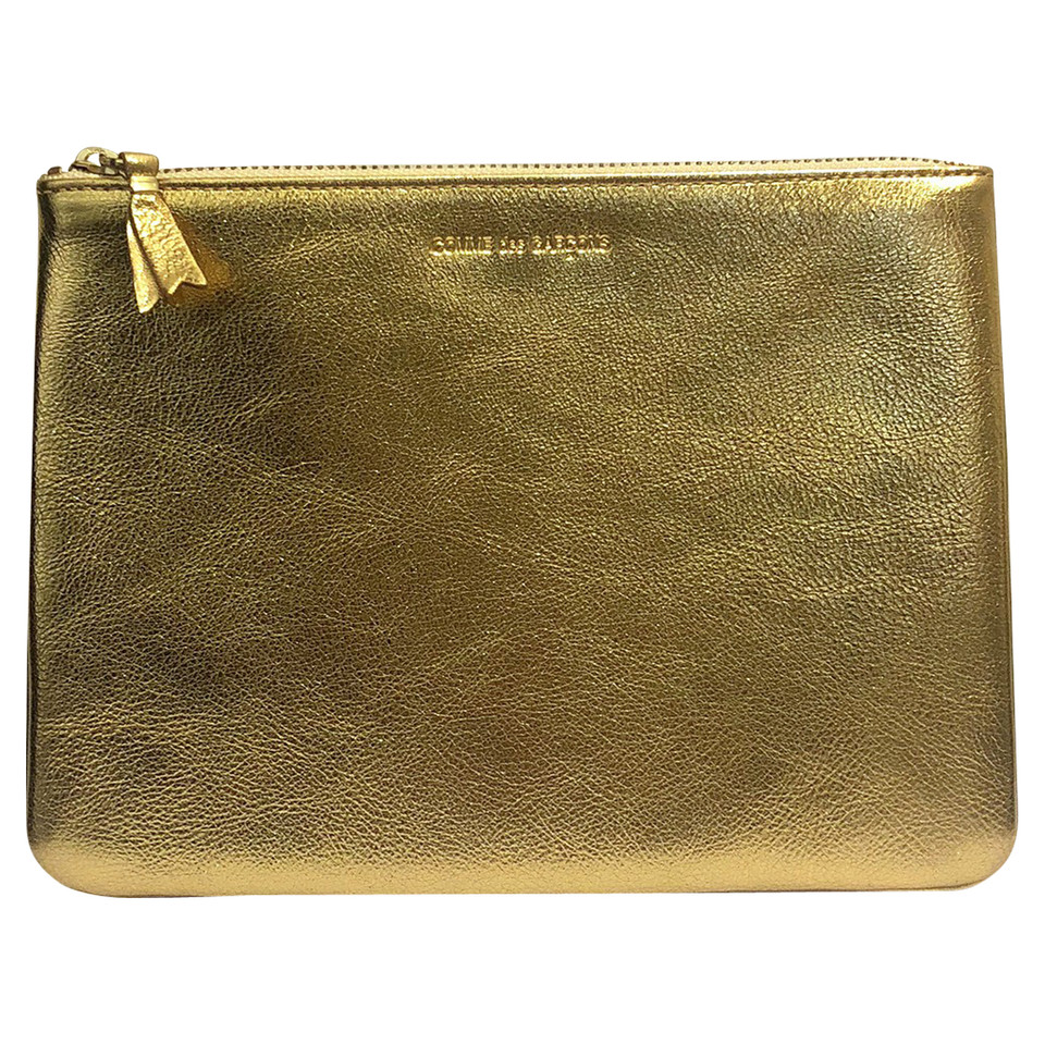 Comme Des Garçons Clutch Bag Leather in Gold