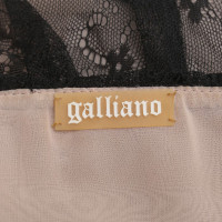 John Galliano Robe en dentelle en noir / Nu