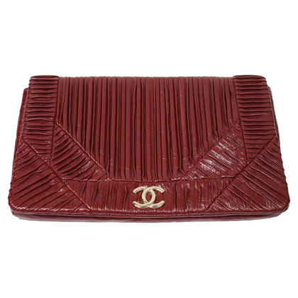 Chanel Clutch Bag Leather in Bordeaux