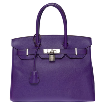 Hermès Birkin Bag 30 aus Leder in Violett