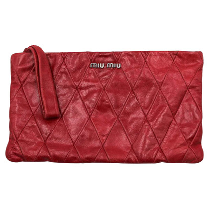 Miu Miu Clutch Bag Leather in Red
