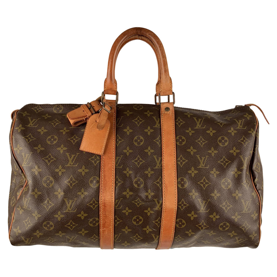 Louis Vuitton Keepall 45 in Tela in Marrone