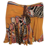 Roberto Cavalli Skirt Silk in Orange