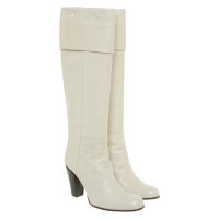 Costume National Stiefel aus Leder in Creme