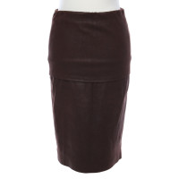 Donna Karan Leather skirt in brown