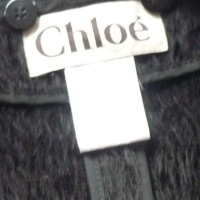 Chloé Schwarzer Mantel mit Alpaka-Wolle