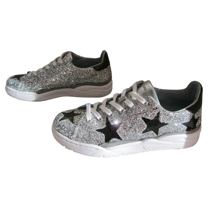 Chiara Ferragni Sneakers aus Leder in Silbern