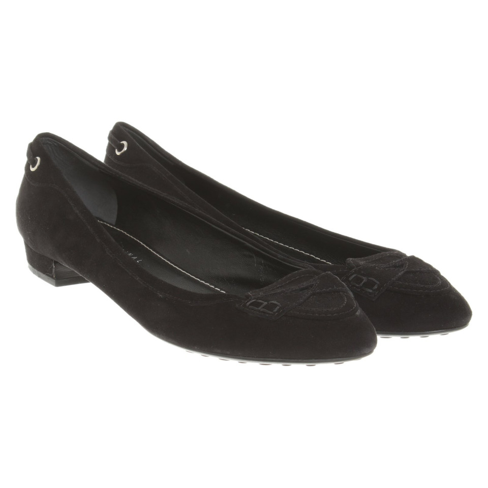 Car Shoe Slippers/Ballerinas Suede in Black