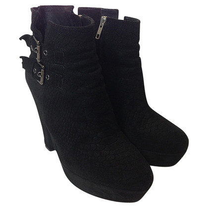 The Kooples black suede ankle boot
