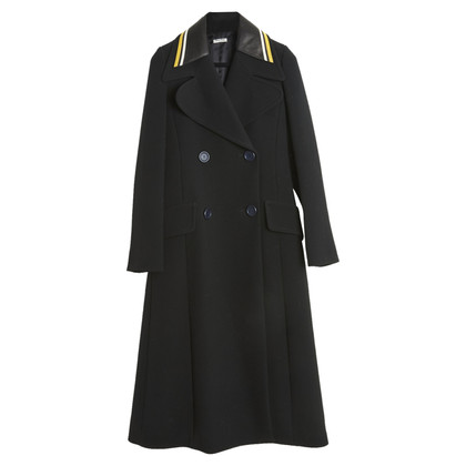 Miu Miu Jacke/Mantel aus Wolle in Schwarz