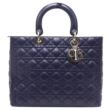 Dior Lady Dior Large Leather in Blue