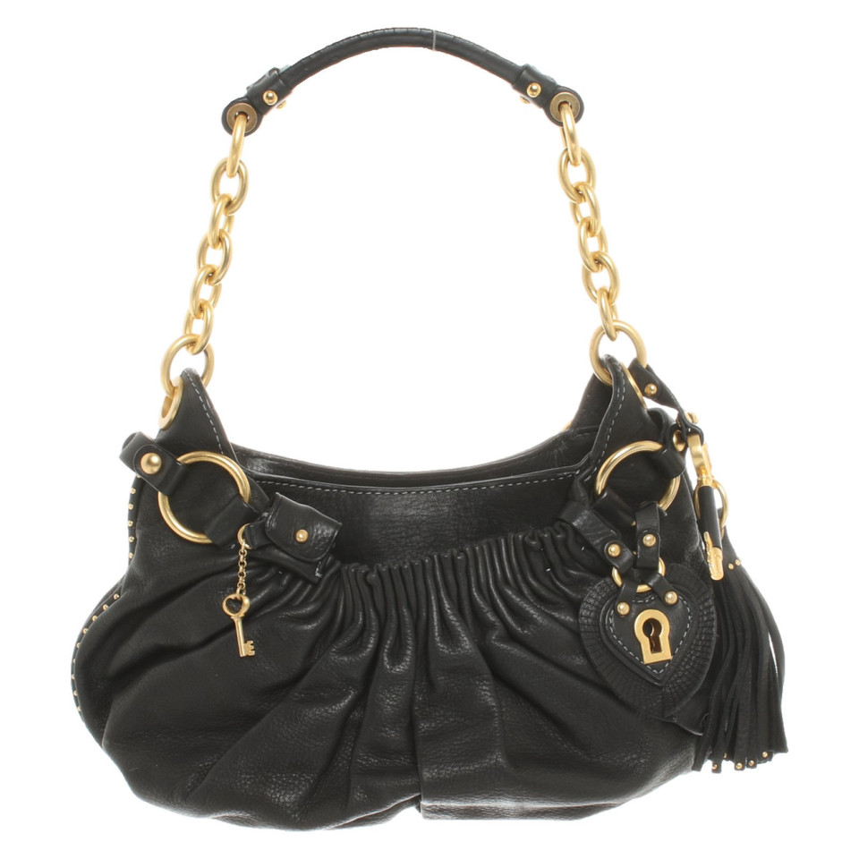 Juicy Couture Handtasche aus Leder in Schwarz