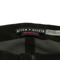 Alice + Olivia Paire de Pantalon en Cuir en Noir