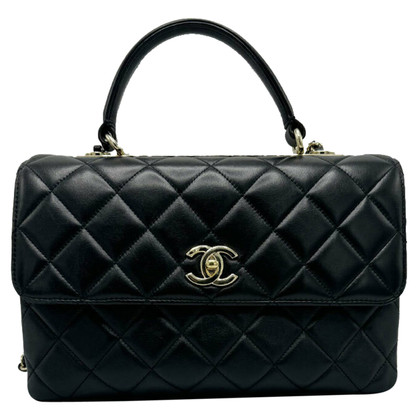 Chanel Trendy Top Handel Leather in Black