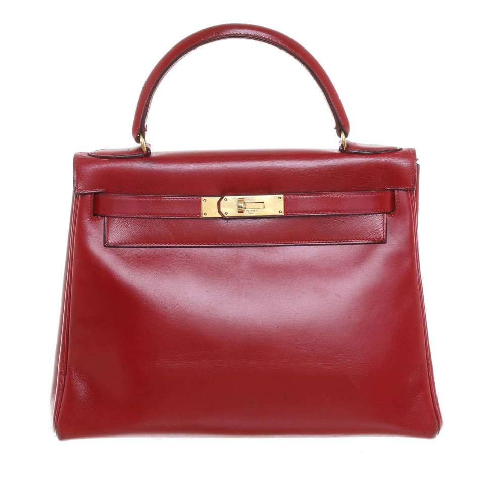 Hermès Kelly Bag 28 Leather in Red