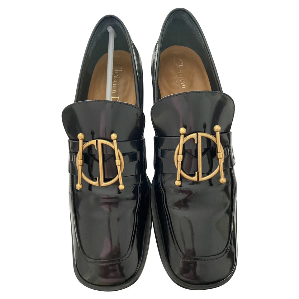 Christian Dior Slippers/Ballerinas Leather in Black