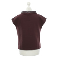 Stefanel Top en Cuir en Bordeaux