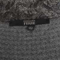 Ferre Wollstrick-Poncho in Grau