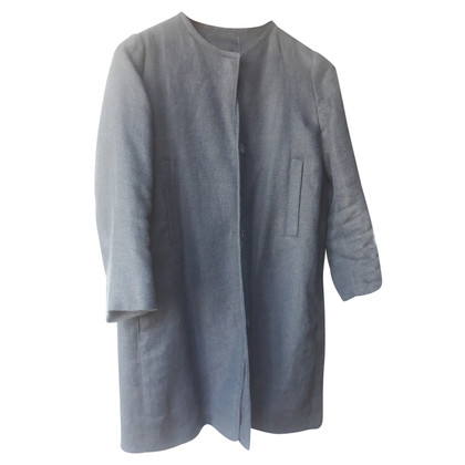 S Max Mara Jacket/Coat Linen in Blue