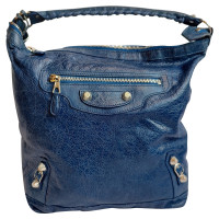 Balenciaga Motocross Day Bag in Pelle in Blu