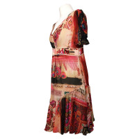 John Galliano zijden jurk met volants