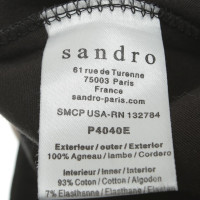 Sandro Pantaloni in pelle marrone scuro