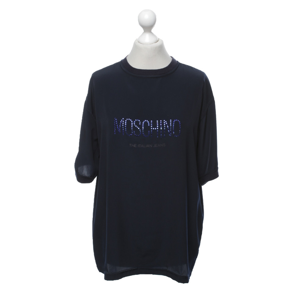 Moschino T-shirt en bleu foncé