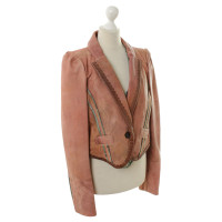 Christian Lacroix Leather Blazer in dusty pink