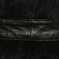 Maje Fourrure noire Veste sans manches