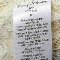 Zadig & Voltaire Leather vest with fur trim
