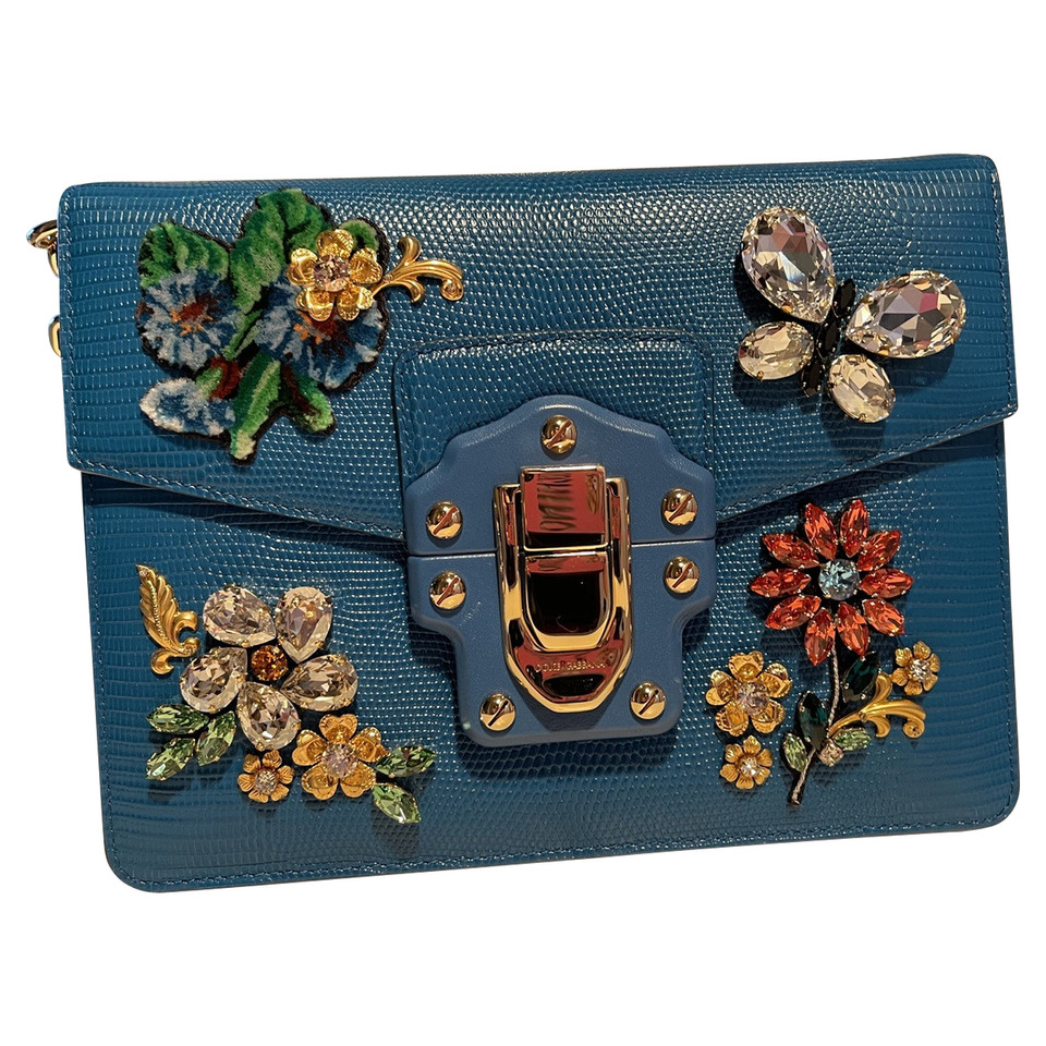 Dolce & Gabbana Lucia Bag en Cuir en Bleu