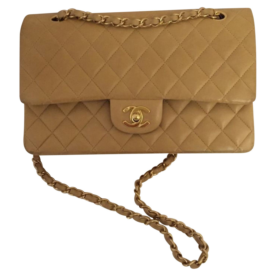Chanel Classic Flap Bag Medium in Pelle scamosciata in Beige