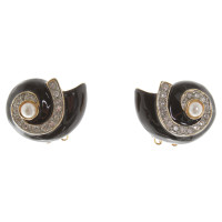 Kenneth Jay Lane Earclips in snail shell look