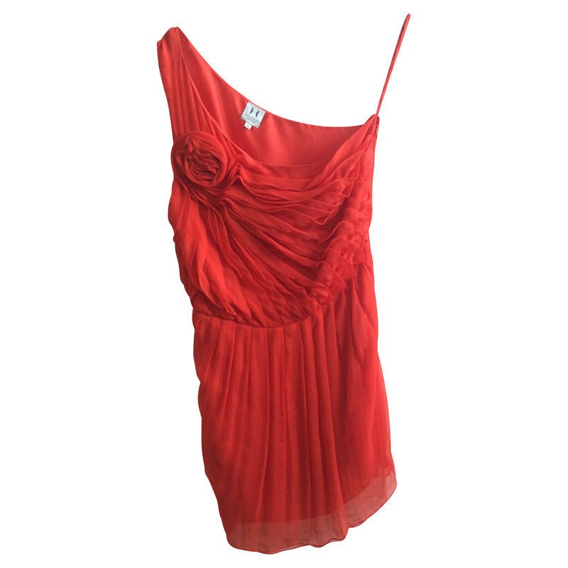 Halston Heritage Rode zijden jurk
