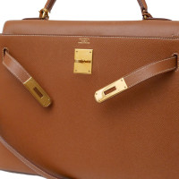 Hermès "Kelly Bag Sellier 32" in Cognac Brown