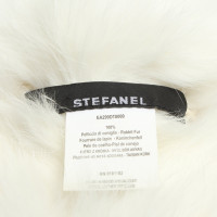 Stefanel Jacke/Mantel aus Pelz in Weiß