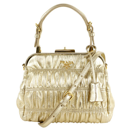 Prada Handbag Leather in Gold