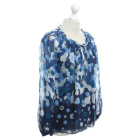 Diane Von Furstenberg Zijden blouse in blauw met patroon