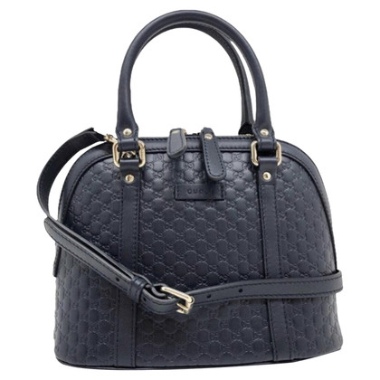 Gucci Guccissima Dome Bag Leer in Blauw
