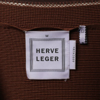 Hervé Léger Kleid mit Lederbesatz